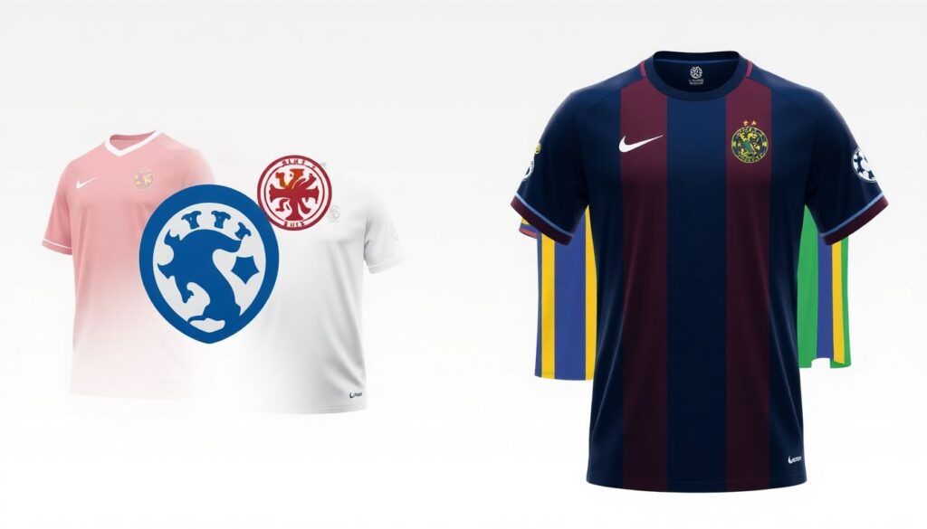 Как менялись клубные цвета, эмблема и форма: визуальная история бренда клуба - иллюстрация